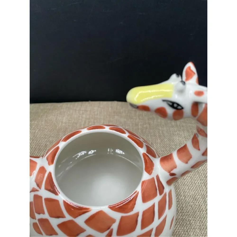 Vintage Pier 1 Imports Giraffe Teapot| 16 oz Hand Painted Unused